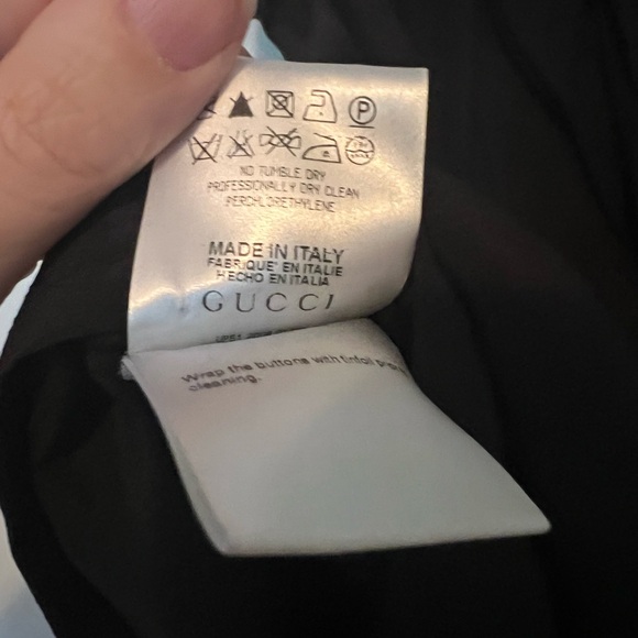 Gucci Black v-neck short sleeve silk blouse bows anchor GG buttons sailor sz 42 - Picture 9 of 9